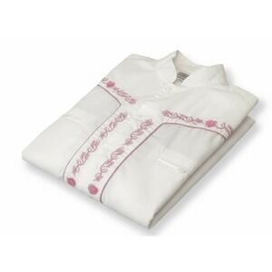 Charro Shirt Long Sleeve West  El Señor de los Cielos Western Rodeo White/Red Xl